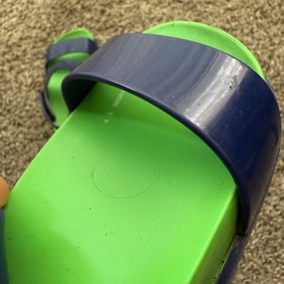 Mini Melissa Cosmoc Sandal Slipper Girls Kids Size 9 Navy Green Adjustable - Picture 5 of 8